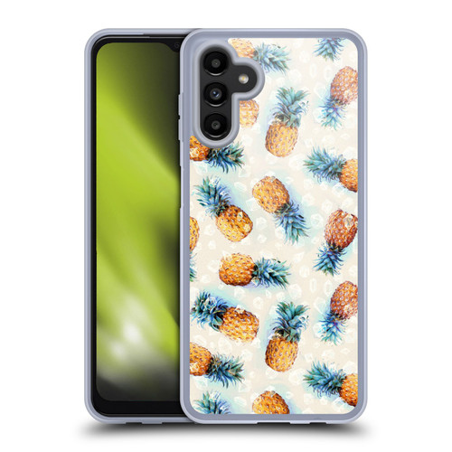 Micklyn Le Feuvre Patterns Pineapples and Crystals Soft Gel Case for Samsung Galaxy A13 5G (2021)