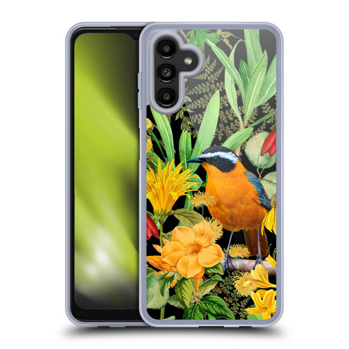 LebensArt Jungle Plants And Animals Orange Bird Elements Soft Gel Case for Samsung Galaxy A13 5G (2021)
