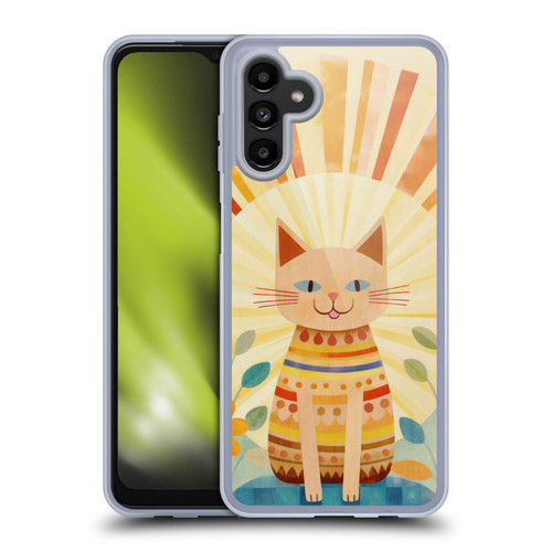 LebensArt Mix Art Boho Whimsy Cat Soft Gel Case for Samsung Galaxy A13 5G (2021)
