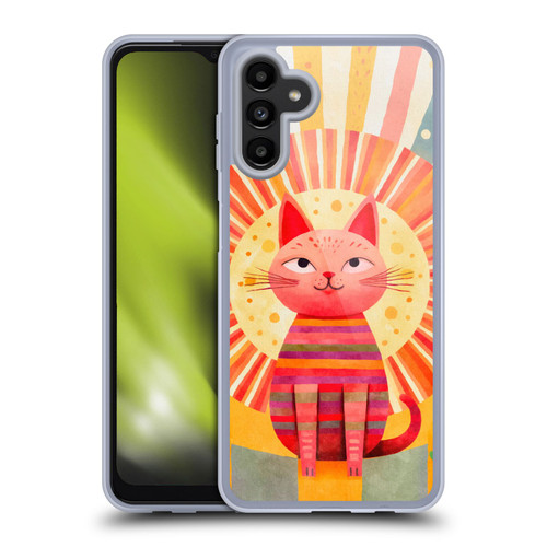LebensArt Mix Art Red Whimsy Cat Soft Gel Case for Samsung Galaxy A13 5G (2021)