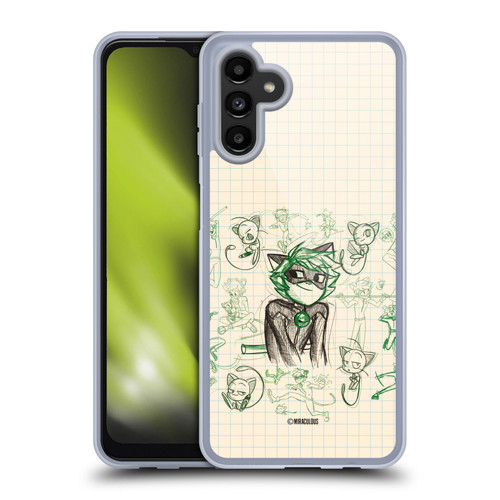 Miraculous Ladybug Sketches Cat Noir Soft Gel Case for Samsung Galaxy A13 5G (2021)