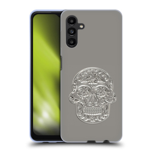 LebensArt Pastels Silver Skull Soft Gel Case for Samsung Galaxy A13 5G (2021)