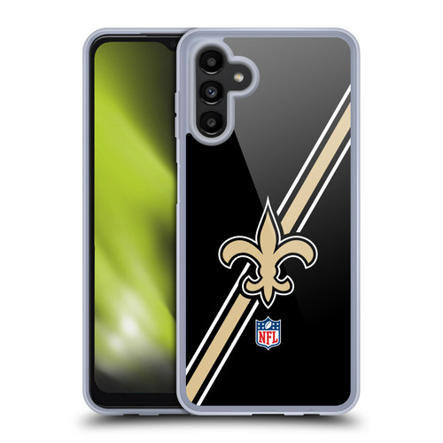 NFL New Orleans Saints Logo Stripes Soft Gel Case for Samsung Galaxy A13 5G (2021)