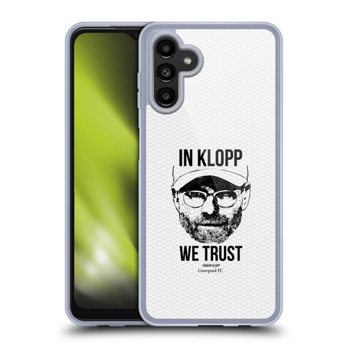 Liverpool Football Club Jurgen Klopp Illustrations Full Face White Soft Gel Case for Samsung Galaxy A13 5G (2021)