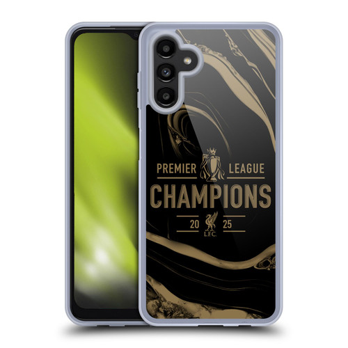 Liverpool Football Club 2025 Premier League Champions Black Marble Soft Gel Case for Samsung Galaxy A13 5G (2021)