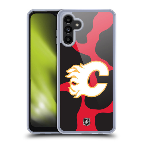 NHL Calgary Flames Cow Pattern Soft Gel Case for Samsung Galaxy A13 5G (2021)