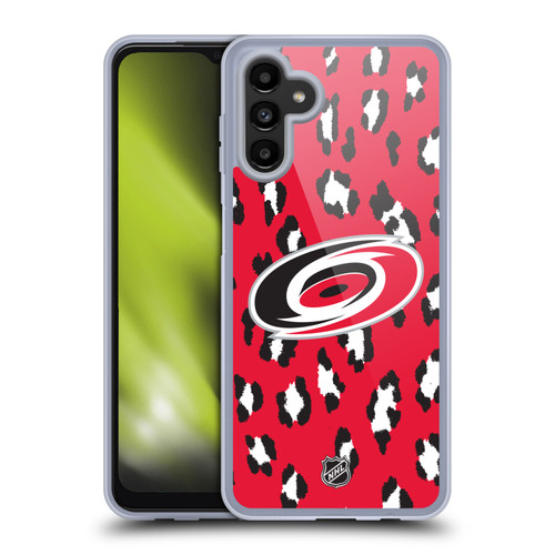 NHL Carolina Hurricanes Leopard Pattern Soft Gel Case for Samsung Galaxy A13 5G (2021)