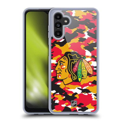 NHL Chicago Blackhawks Camouflage Soft Gel Case for Samsung Galaxy A13 5G (2021)