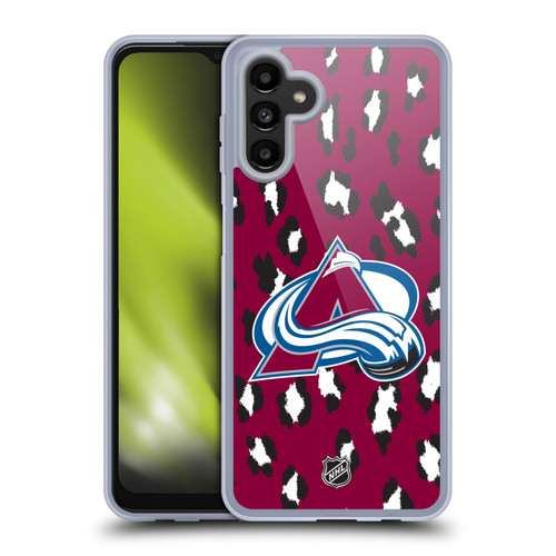 NHL Colorado Avalanche Leopard Pattern Soft Gel Case for Samsung Galaxy A13 5G (2021)