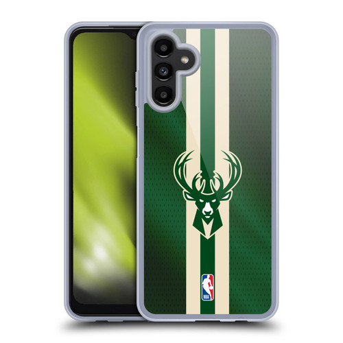 NBA Milwaukee Bucks Stripes Soft Gel Case for Samsung Galaxy A13 5G (2021)