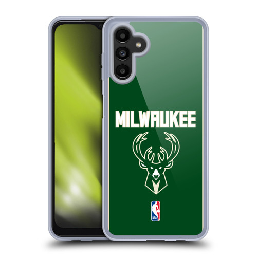 NBA Milwaukee Bucks Logo Green Design Soft Gel Case for Samsung Galaxy A13 5G (2021)