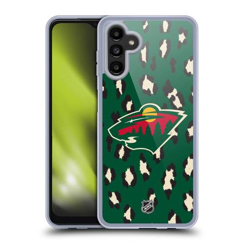 NHL Minnesota Wild Leopard Pattern Soft Gel Case for Samsung Galaxy A13 5G (2021)