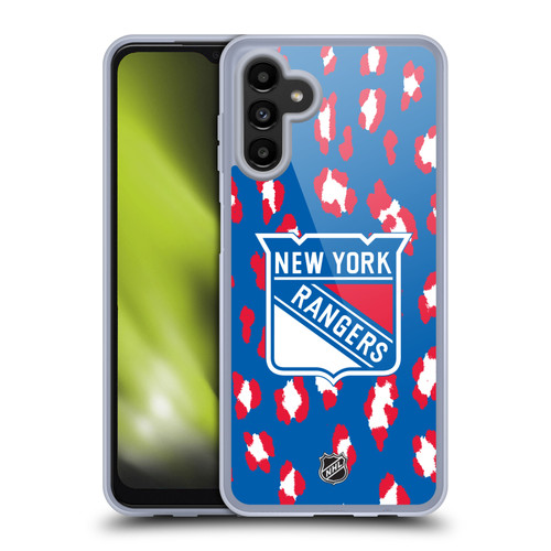 NHL New York Rangers Leopard Pattern Soft Gel Case for Samsung Galaxy A13 5G (2021)