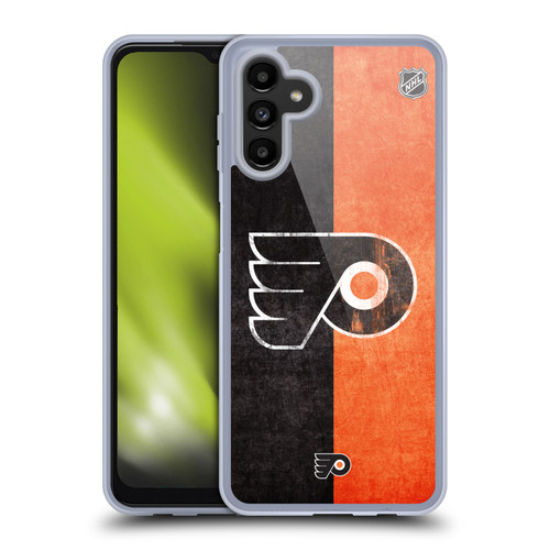 NHL Philadelphia Flyers Half Distressed Soft Gel Case for Samsung Galaxy A13 5G (2021)