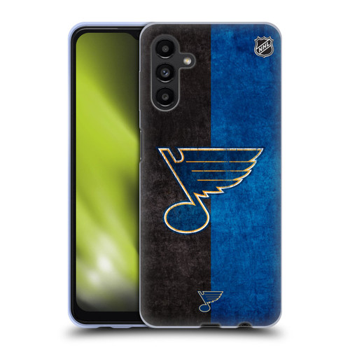 NHL St Louis Blues Half Distressed Soft Gel Case for Samsung Galaxy A13 5G (2021)