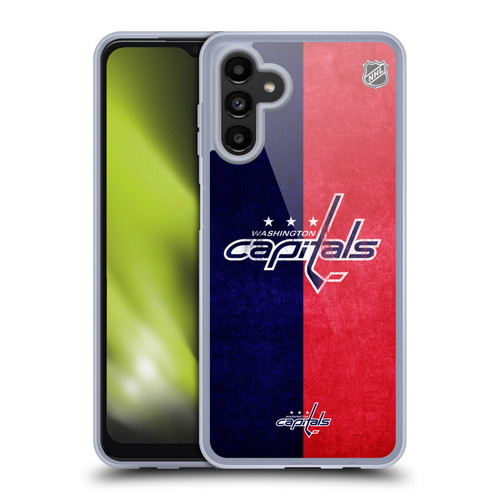 NHL Washington Capitals Half Distressed Soft Gel Case for Samsung Galaxy A13 5G (2021)