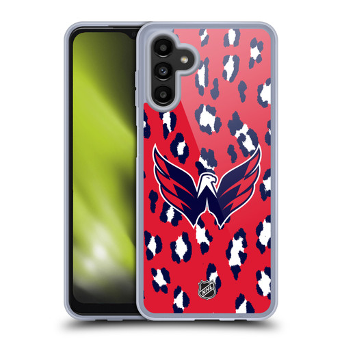 NHL Washington Capitals Leopard Pattern Soft Gel Case for Samsung Galaxy A13 5G (2021)