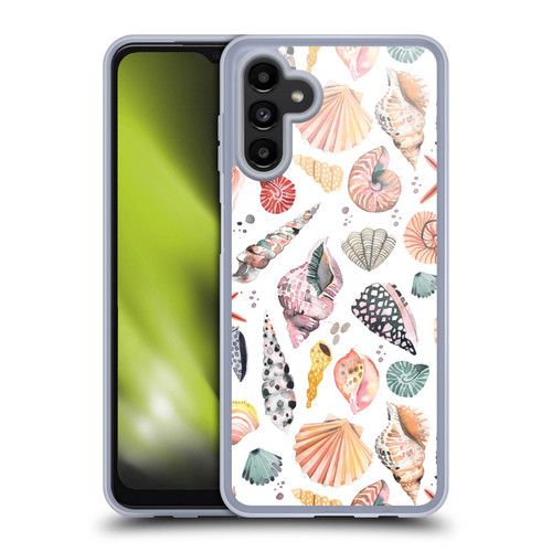 Ninola Watercolor Patterns Sea Shells Spicy Orange Soft Gel Case for Samsung Galaxy A13 5G (2021)