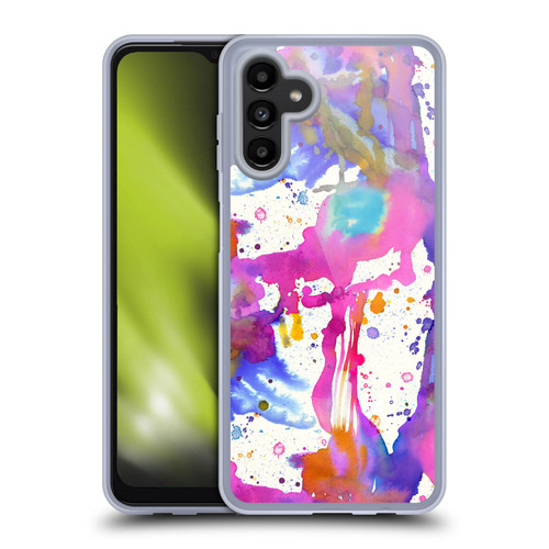 Ninola Watercolor Prints Pink Paint Splashes Soft Gel Case for Samsung Galaxy A13 5G (2021)