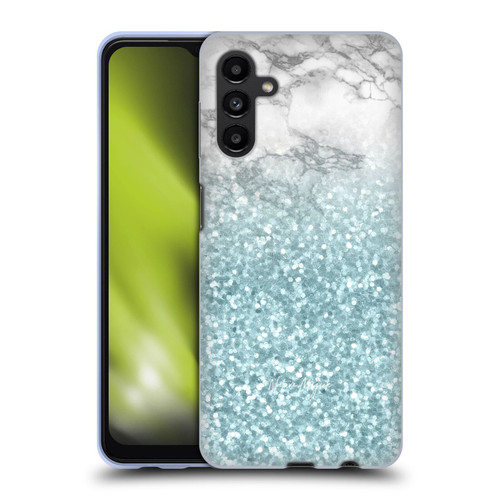 Nature Magick Marble Glitter Sparkle Pastel Teal Green Sparkles Soft Gel Case for Samsung Galaxy A13 5G (2021)