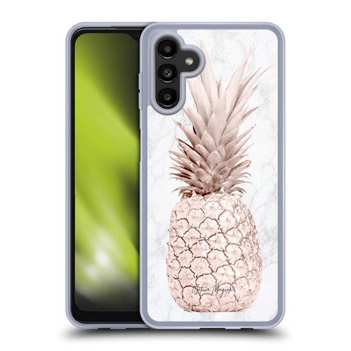 Nature Magick Rose Gold Pineapple On Marble Rose Gold Soft Gel Case for Samsung Galaxy A13 5G (2021)