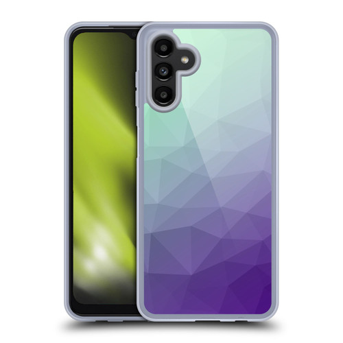 PLdesign Geometric Purple Green Ombre Soft Gel Case for Samsung Galaxy A13 5G (2021)