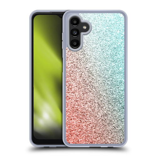 PLdesign Sparkly Coral Coral Pink Viridian Green Soft Gel Case for Samsung Galaxy A13 5G (2021)
