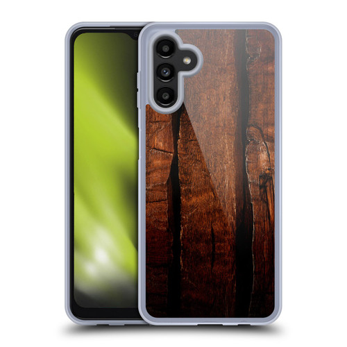 PLdesign Wood Prints Brown Rustic Ombre Soft Gel Case for Samsung Galaxy A13 5G (2021)