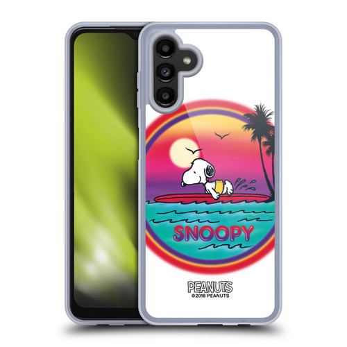 Peanuts Snoopy Boardwalk Airbrush Beach Surf Soft Gel Case for Samsung Galaxy A13 5G (2021)