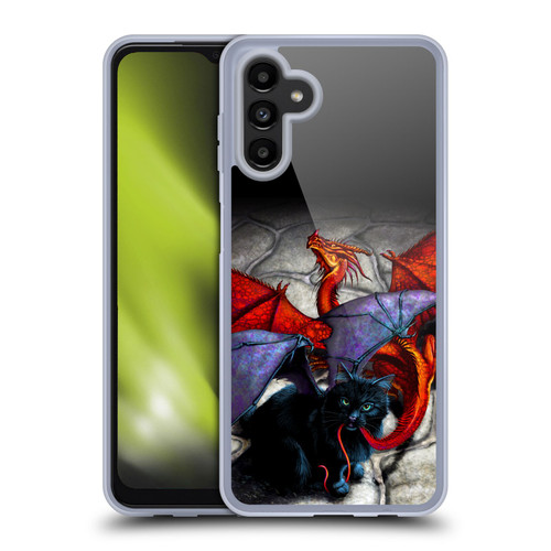 Stanley Morrison Art Bat Winged Black Cat & Dragon Soft Gel Case for Samsung Galaxy A13 5G (2021)