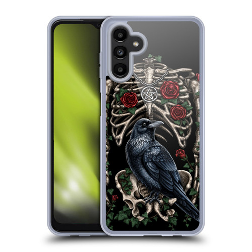 Sarah Richter Animals Gothic Black Crow & Skeleton Soft Gel Case for Samsung Galaxy A13 5G (2021)
