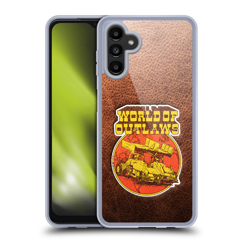 World of Outlaws Western Graphics Sprint Car Leather Print Soft Gel Case for Samsung Galaxy A13 5G (2021)