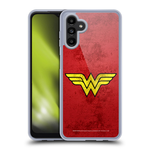 Wonder Woman DC Comics Logos Distressed Look Soft Gel Case for Samsung Galaxy A13 5G (2021)