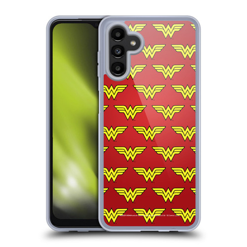 Wonder Woman DC Comics Logos Pattern Soft Gel Case for Samsung Galaxy A13 5G (2021)