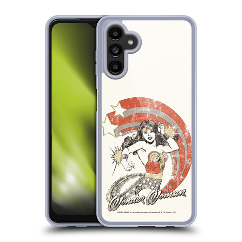 Wonder Woman DC Comics Vintage Art Distressed Look Soft Gel Case for Samsung Galaxy A13 5G (2021)