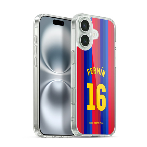 FC Barcelona 2026/27 Players Home Kit Fermín López Soft Gel Case for Apple iPhone 16 Plus & MagSafe