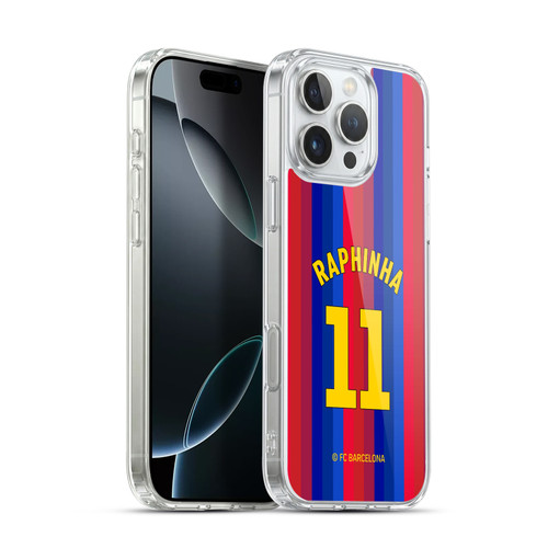 FC Barcelona 2026/27 Players Home Kit Raphinha Soft Gel Case for Apple iPhone 16 Pro Max & MagSafe