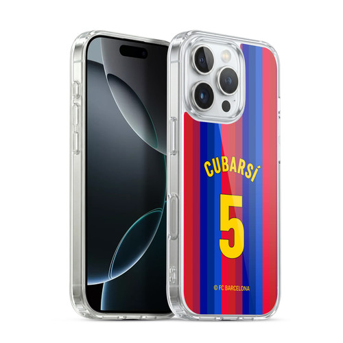 FC Barcelona 2026/27 Players Home Kit Pau Cubarsí Soft Gel Case for Apple iPhone 16 Pro & MagSafe