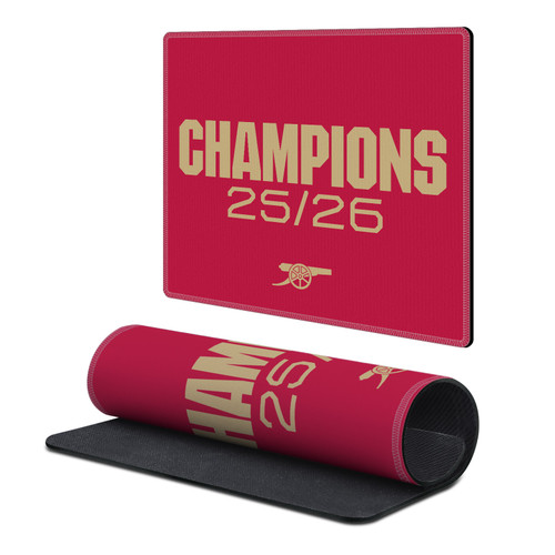 Arsenal FC 2025-26 Champions Red Gaming Office Desk PC Keyboard Mouse Mat Pad 9.84 x 11.81 x 0.12 inches (250 x 300 mm) - S