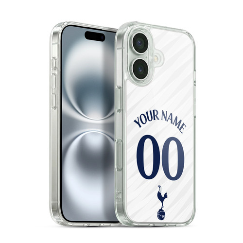 Custom Customised Personalised Tottenham Hotspur F.C. 2026/27 Badge Kit Home Soft Gel Case for Apple iPhone 16 & MagSafe