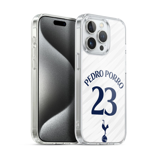 Tottenham Hotspur F.C. 2026/27 Players Home Kit 1st Group Pedro Porro Soft Gel Case for Apple iPhone 15 Pro & MagSafe