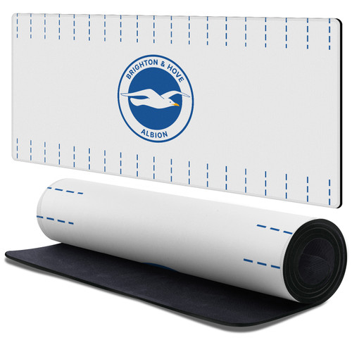 Brighton & Hove Albion F.C 2026/27 Badge Kit Away Gaming Office Desk PC Keyboard Mouse Mat Pad 37.4 x 15.75 x 0.16 inches (900 x 400 mm) - XL