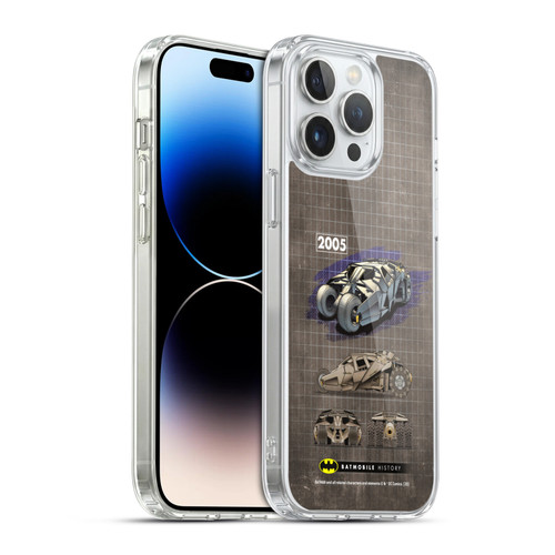 Batman DC Comics Batmobile History 2005 Dark Knight Trilogy Soft Gel Case for Apple iPhone 14 Pro Max & MagSafe