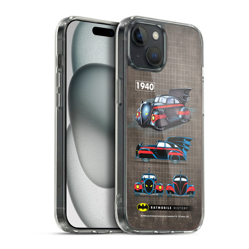 Batman DC Comics Batmobile History 1940 Comics Soft Gel Case for Apple iPhone 15 Plus & MagSafe