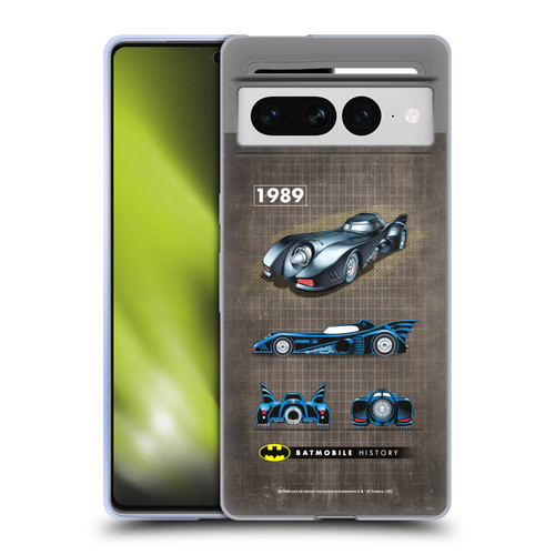 Batman DC Comics Batmobile History 1989 Movie Soft Gel Case for Google Pixel 7 Pro