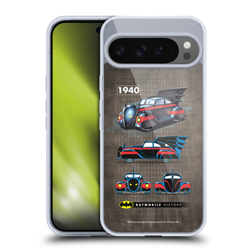 Batman DC Comics Batmobile History 1940 Comics Soft Gel Case for Google Pixel 9 Pro XL