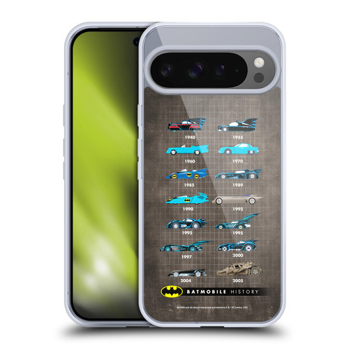 Batman DC Comics Batmobile History Evolution Soft Gel Case for Google Pixel 9 Pro XL