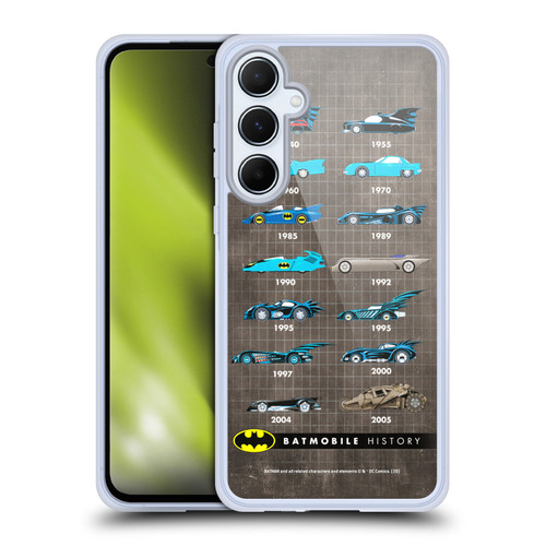 Batman DC Comics Batmobile History Evolution Soft Gel Case for Samsung Galaxy A55 5G
