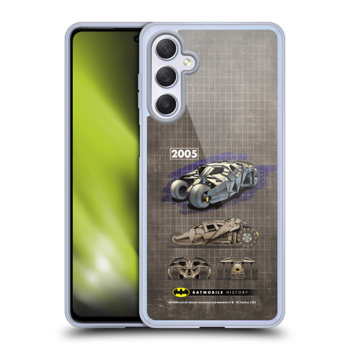 Batman DC Comics Batmobile History 2005 Dark Knight Trilogy Soft Gel Case for Samsung Galaxy M54 5G