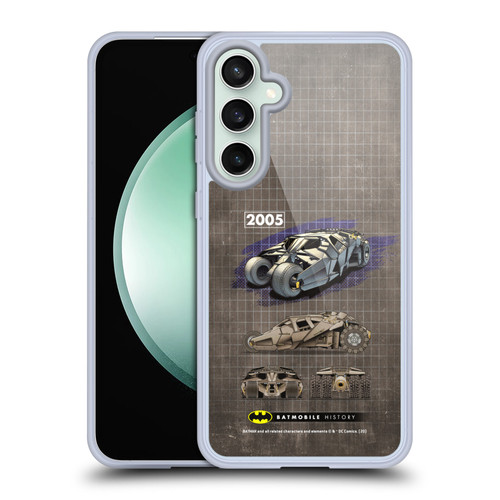 Batman DC Comics Batmobile History 2005 Dark Knight Trilogy Soft Gel Case for Samsung Galaxy S23 FE 5G & MagSafe